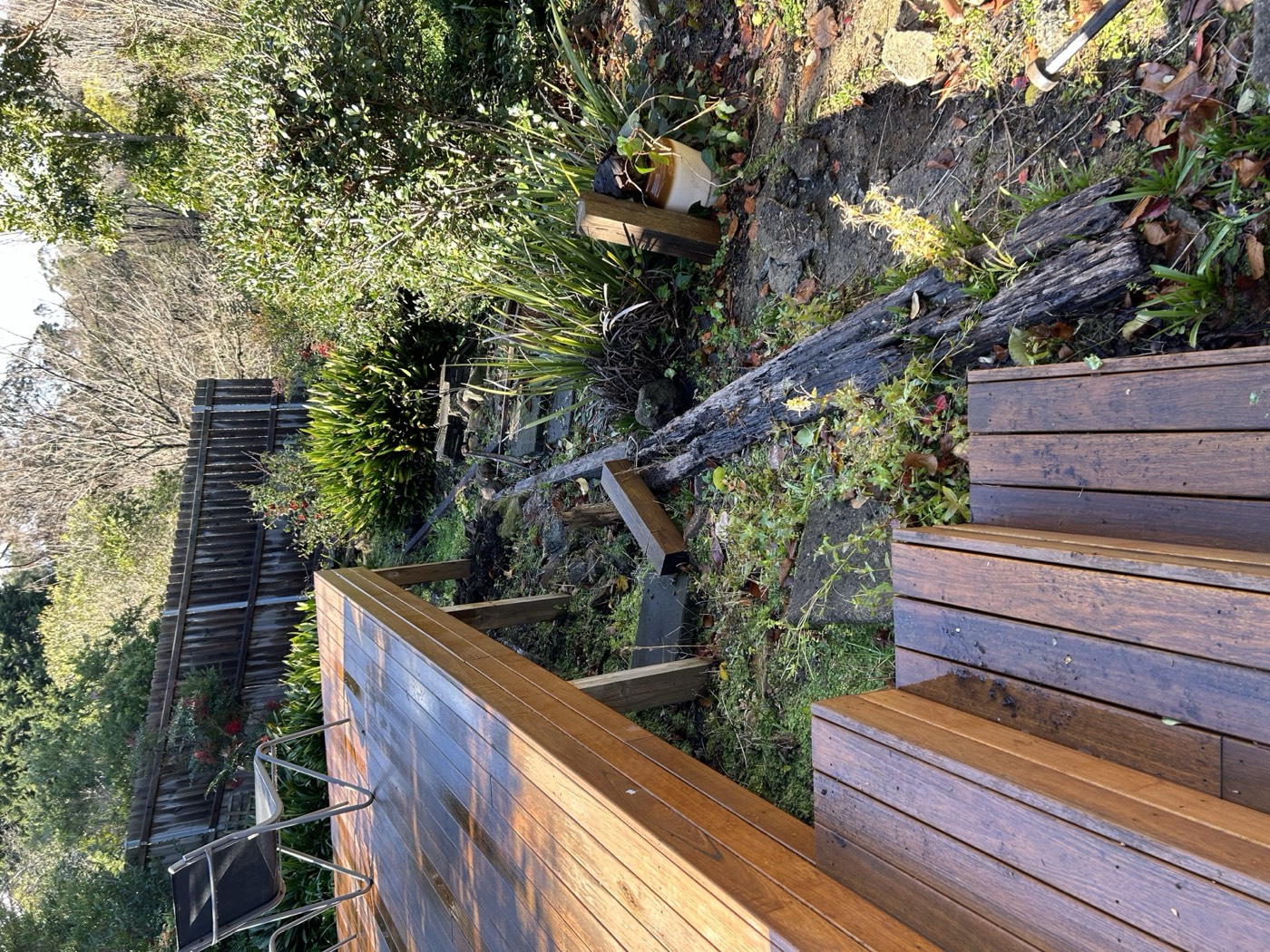 Deck area landscaping